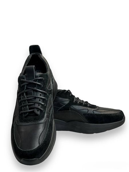 Чоловічі шкіряні кросівки Stormy Black 714-951-911 фото