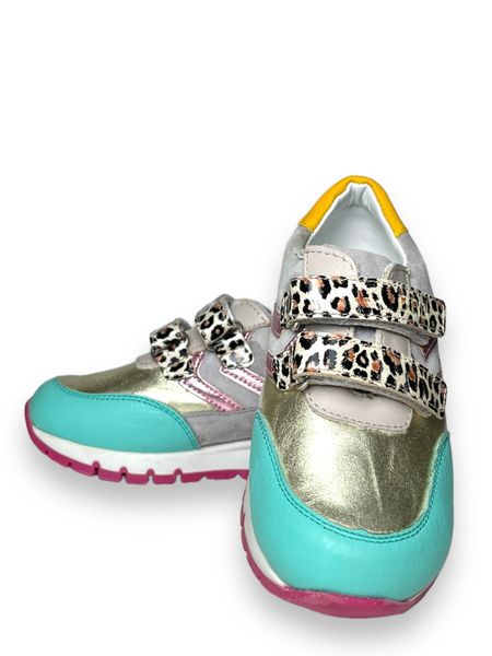 Дитячі кросівки шщкіряні для дівчинки сріблясті 17-435.002 фото